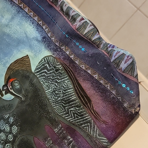 ✨Vintage Laurel Burch Indigo Mares Tote Bag✨ Sequins & Horse Magic! - Picture 5 of 11